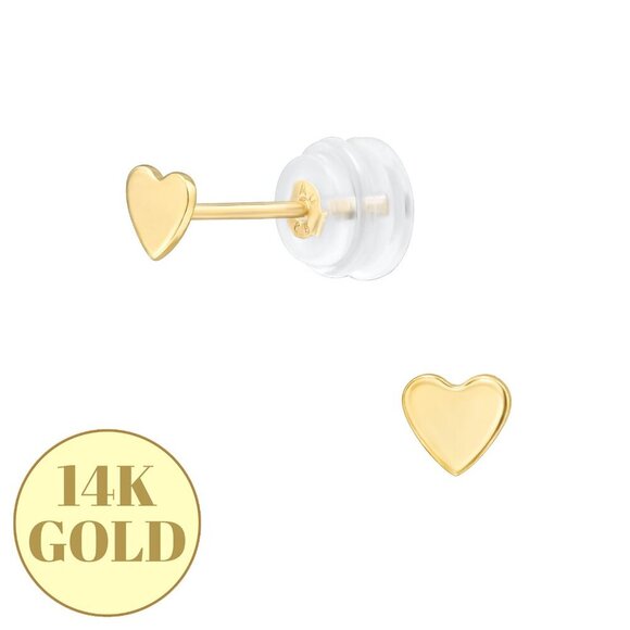Martin Pere Jewelry - Solid 14K Gold Heart Stud Earrings – Dainty Hypoallergenic Everyday Fine Jewelry